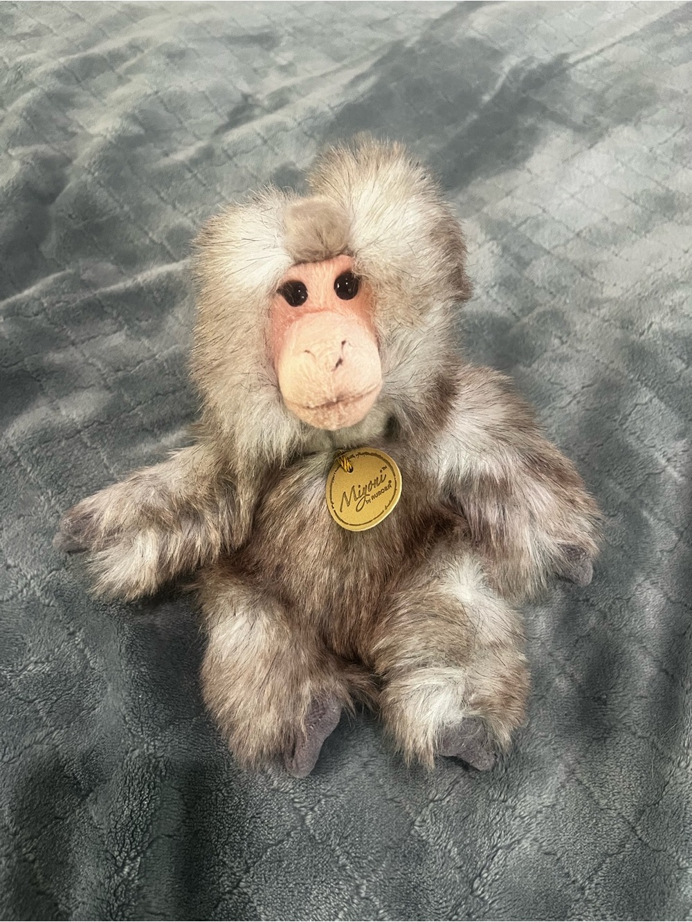 NWT Miyoni Gray-Brown Plush Monkey Stuffed Animal
